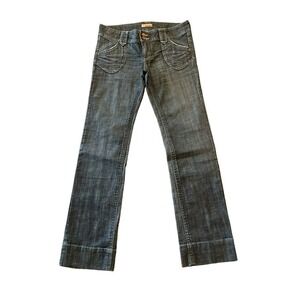 See Thru Soul Jeans Men's Size 30 Black Straight Leg Low Rise Dark Wash Cotton
